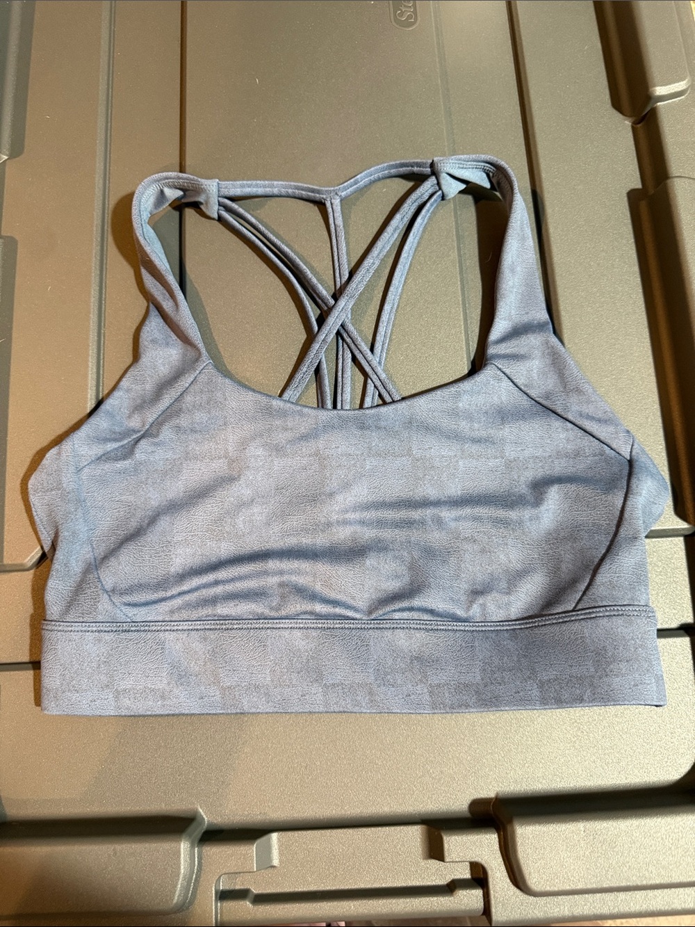 ZYIA Strappy Crossback Sports Bralette - Dusty blue